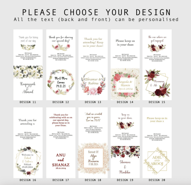 Customised Wedding Squares - Image 2